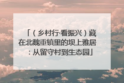 （乡村行·看振兴）藏在北魏重镇里的坝上雅居：从留守村到生态园